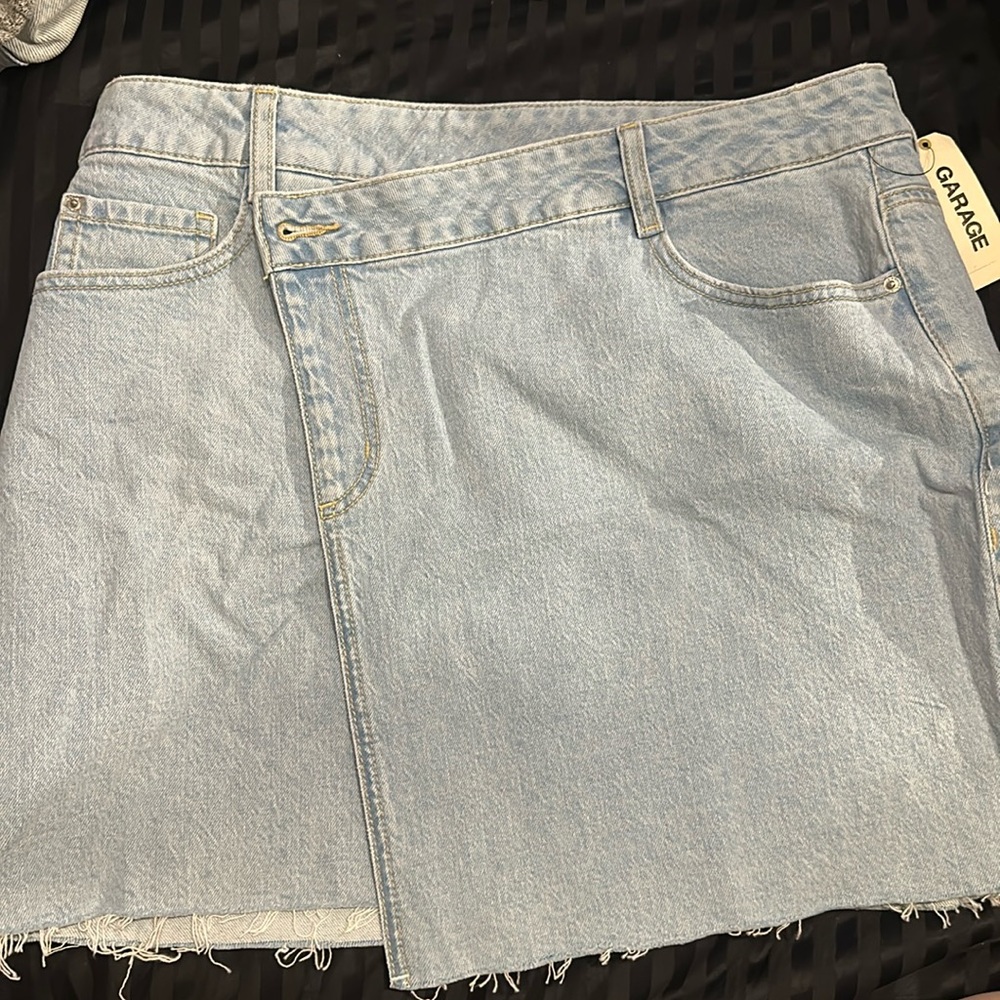 Garage Wrapped denim skirt